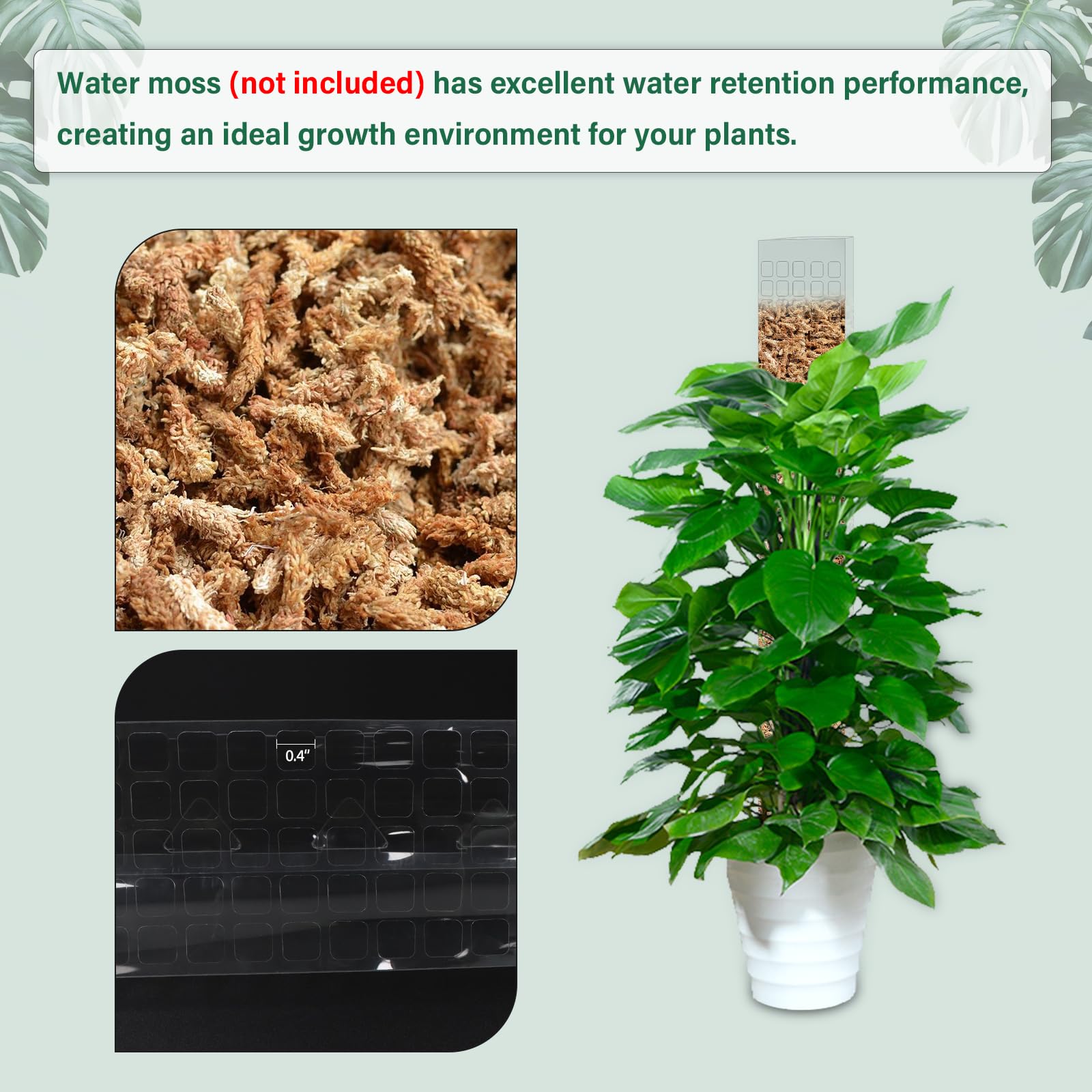 Moss Pole Plastic Plant Stand  - Sphagnum Moss Dry recension och pris
